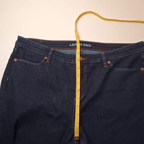 Lands' End Jeans Size 16 Fit 2 High Rise Bootcut Leg Dark Wash - Picture 7 of 9